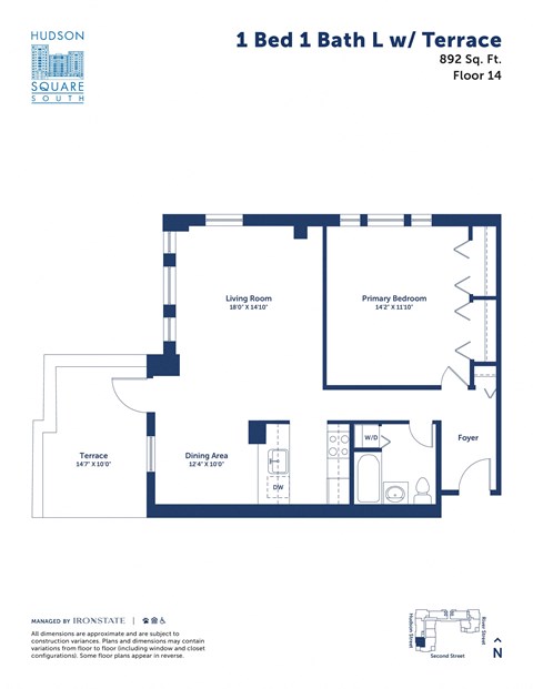 the floor plan of 1 bed 1 bath l